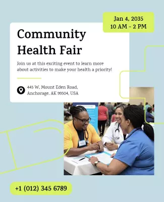 Community Health Fair Event Flyer Template