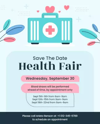 Charming Pastel Health Fair Appointment Reminder Flyer Template