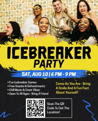 Community Icebreaker Party Flyer Template