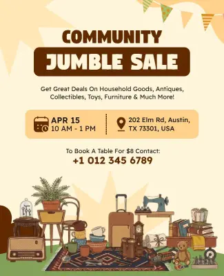 Community Jumble Sale Event Flyer Template