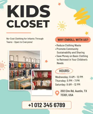 Community Kids Closet Event Flyer Template