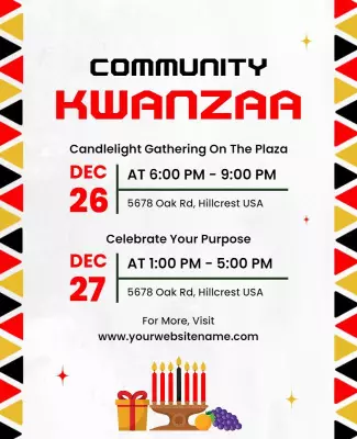 Community Kwanzaa Celebration Gathering Flyer Template
