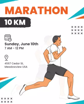 Community Marathon 10k Race Event Flyer Template