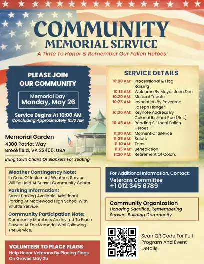 Community Memorial Service Flyer Template