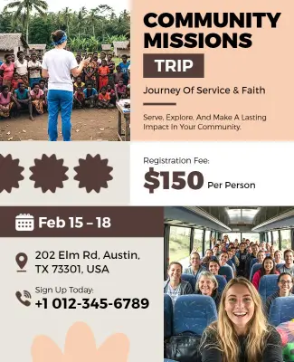 Community Missions Trip Event Flyer Template