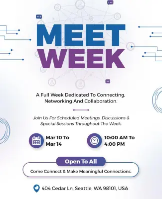 Community Networking Meeting Week Flyer Template