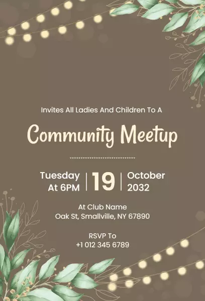 Community Networking Meetup Event Invitation Template