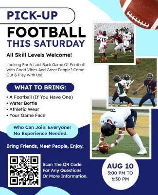 Community Pick-up Football Game Flyer Template