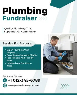 Community Plumbing Fundraiser Event Flyer Template