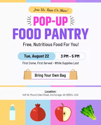 Community Pop Up Food Pantry Event Flyer Template
