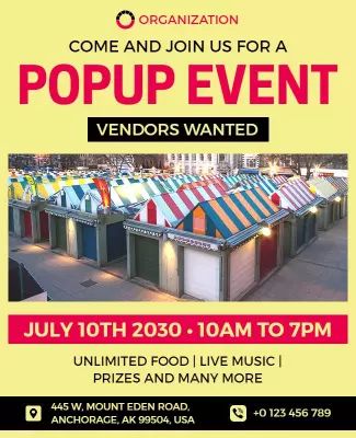 Community Pop Up Market Event Flyer Template