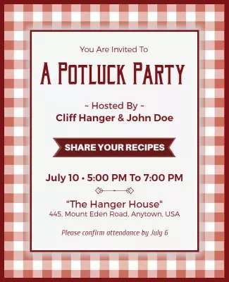 Community Potluck Recipe Sharing Flyer Template