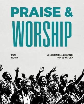 Community Praise and Worship Event Poster Template