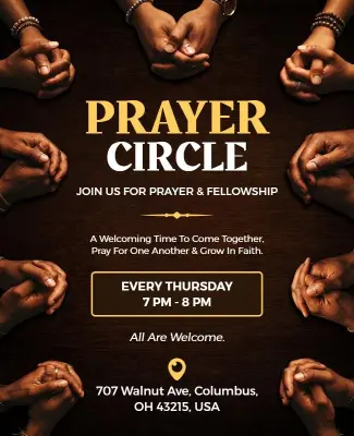 Community Prayer Circle Gathering Flyer Template