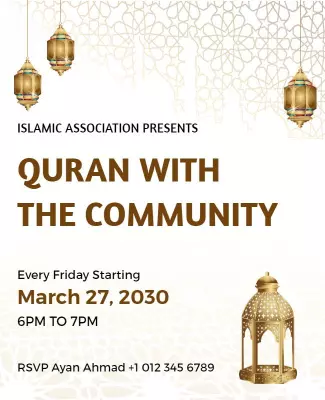 Community Quran Reading Event Flyer Template