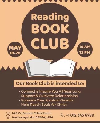 Community Reading Book Club Event Flyer Template
