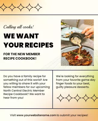 Community Recipe Collection Submission Flyer Template