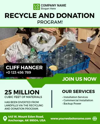 Community Recycling and Donation Drive Flyer Template