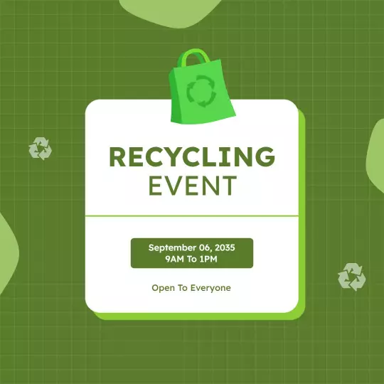 Community Recycling Awareness Event Instagram Flyer Template