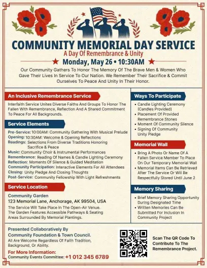 Community Remembrance Service Flyer Template