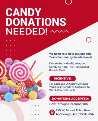 Community Seasonal Candy Donation Drive Flyer Template