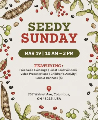 Community Seedy Sunday Event Flyer Template