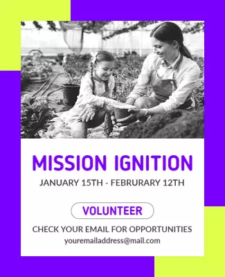 Community Service Volunteer Event Flyer Template