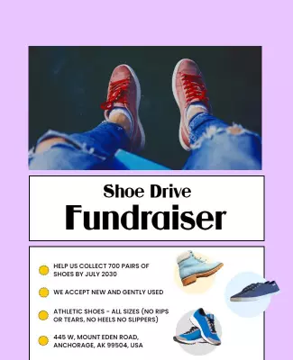 Community Shoe Drive Fundraiser Flyer Template