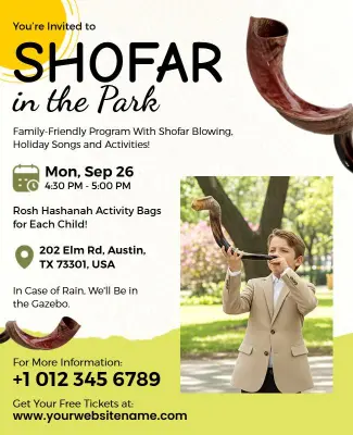 Community Shofar in the Park Event Flyer Template