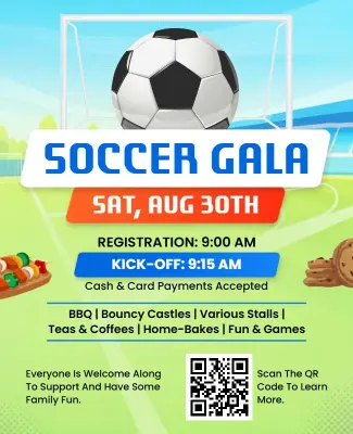 Community Soccer Gala Event Flyer Template
