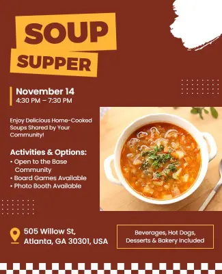 Community Soup Supper Event Flyer Template