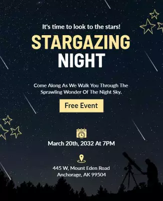 Community Stargazing Event Flyer Template