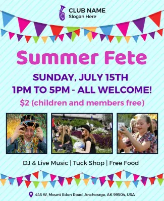 Community Summer Fete Event Flyer Template