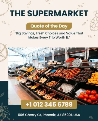 Community Supermarket Savings Quote Flyer Template