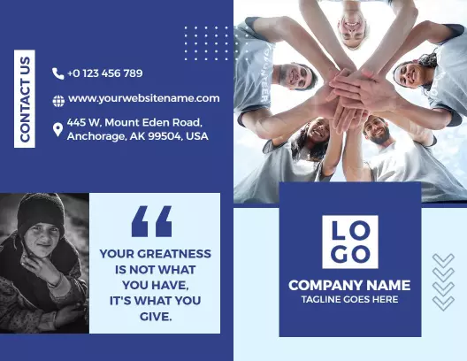 Community Support Charity Mission Donation Awareness Brochure Template