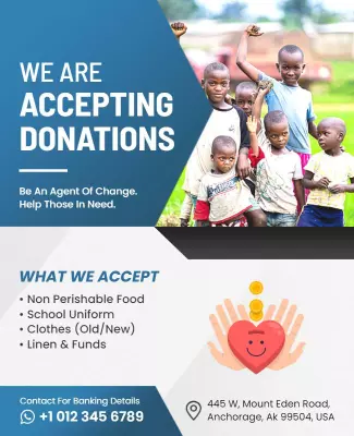 Community Support Donation Drive Help Needed Poster Template