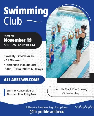 Community Swimming Club Flyer Template