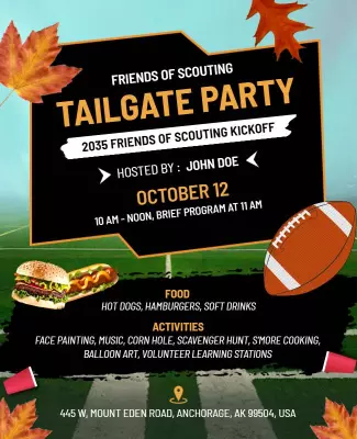 Community Tailgate Party Event Flyer Template