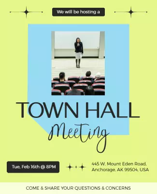 Community Town Hall Meeting Event Flyer Template