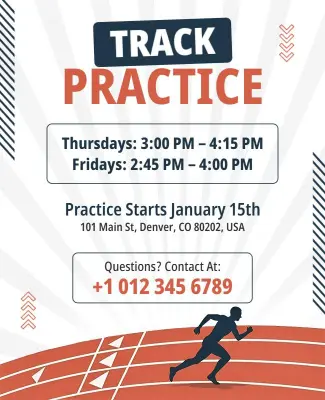 Community Track Team Practice Flyer Template