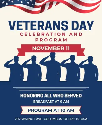 Community Veterans Day Program Poster Template
