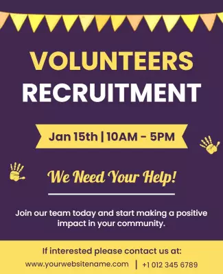 Community Volunteers Recruitment Drive Flyer Template