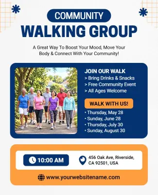 Community Walking Group Event Flyer Template