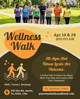 Community Wellness Walk Event Flyer Template