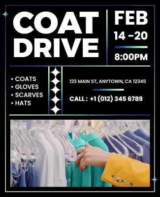 Community Winter Coat Drive Event Flyer Template