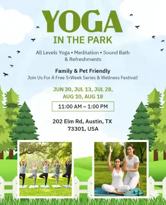Community Yoga in the Park Event Flyer Template