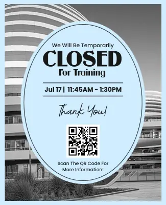 Company Closed for Training Flyer Template