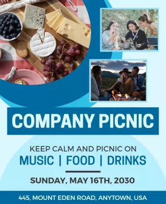 Company Outdoor Picnic Event Flyer Template