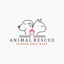 Compassionate Animal Rescue Featuring a Dog and Cat Logo Template