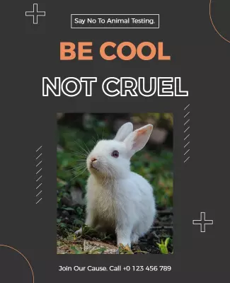 Compassionate Awareness Campaign for Animal Testing Poster Template